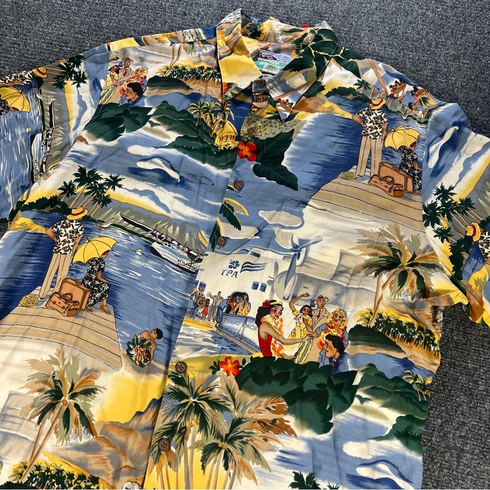 Vintage Reyn Spooner Shirt XL TPA Trans Pacific Hawaiian Short Sleeve Button Up
